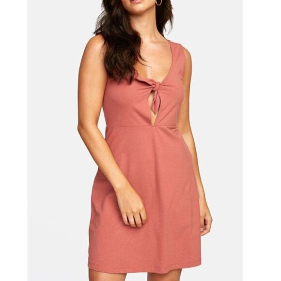 RVCA Denzel Dress Rose Knit Mini Women's S - Picture 1 of 11